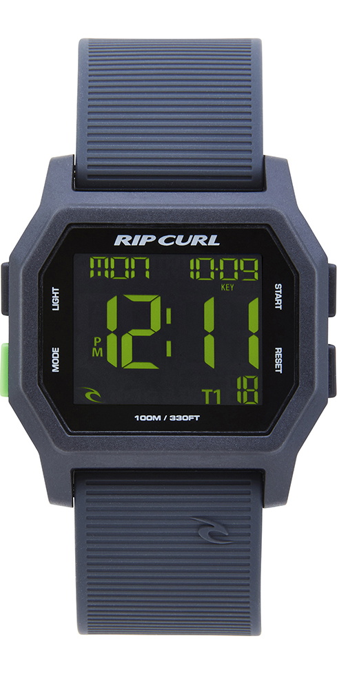 2019 Rip Curl Atom Digital Watch With Silicone Strap Black / Green